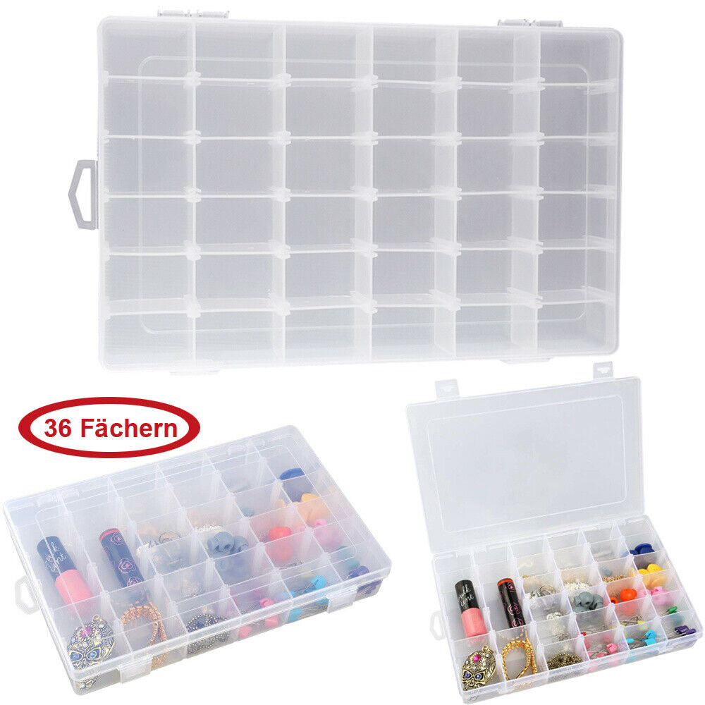36 Compartment Craft Organizer Plastic Box Jewelry Bead Storage Container Usa