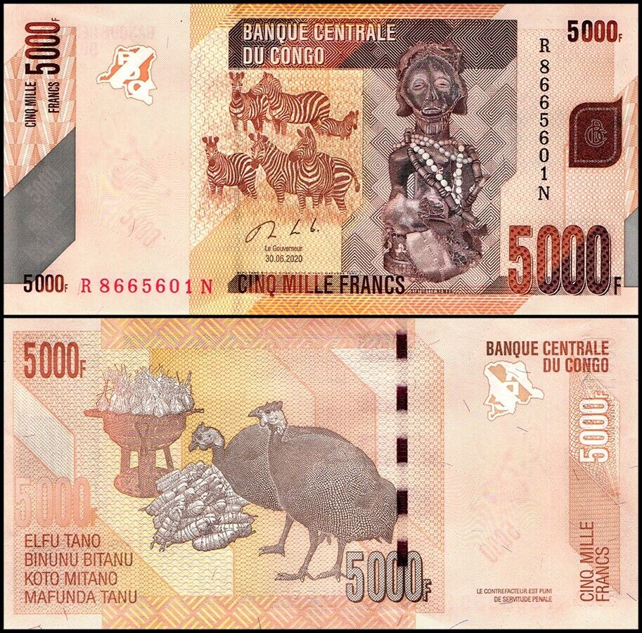 Congo Democratic Republic 5000 Francs, 2020, P-102c, Unc
